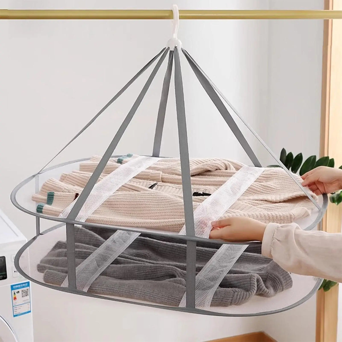 Foldable Mesh Clothes Drying Rack – 2 or 3 Layer Flat Hanger Clothes Drying Rack P3
