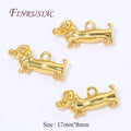 18K Gold Plated Brass Dog Charm – DIY Jewelry Making Pendant Jewelry Making Charm P3 18K Real Gold Plated 4 pieces
