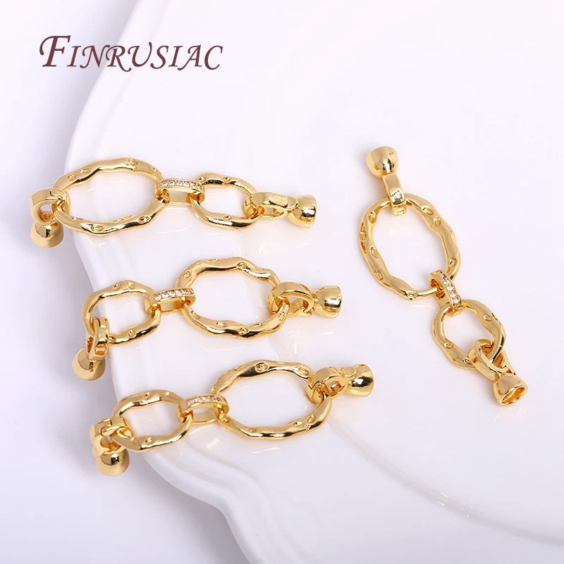 18K Gold Plated Double Loop Connector Clasps | DIY Jewelry Jewelry Clasps & Findings P3