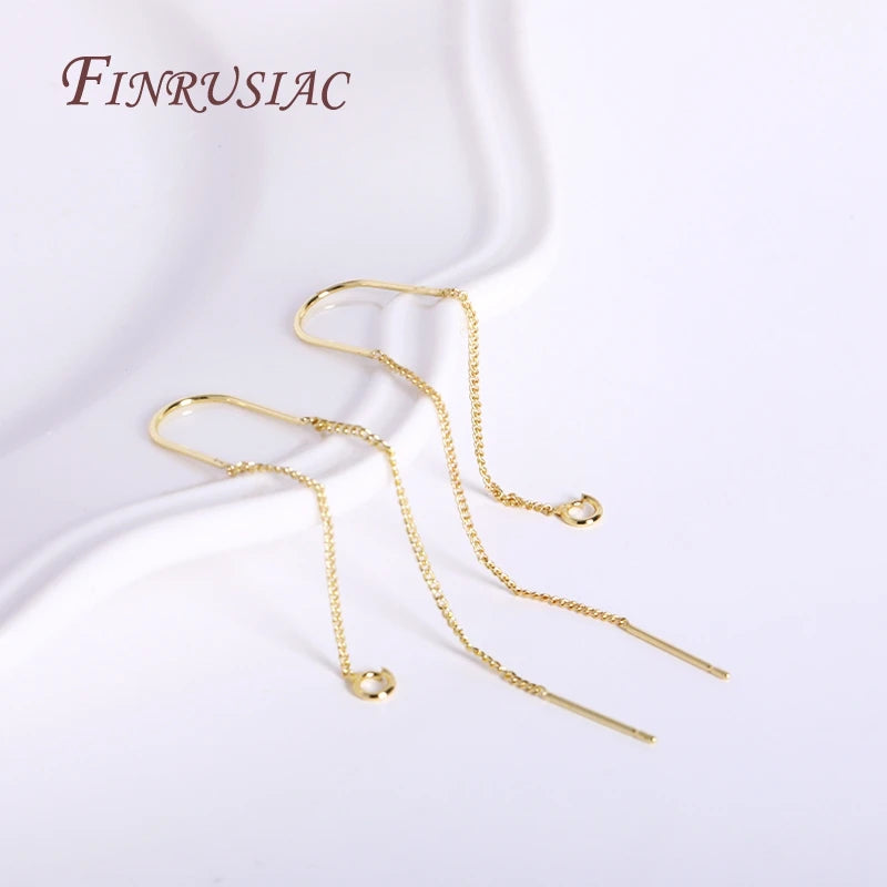 18K Gold Plated Brass Tassel Ear Wire Findings – DIY Jewelry Earring Making Findings P3