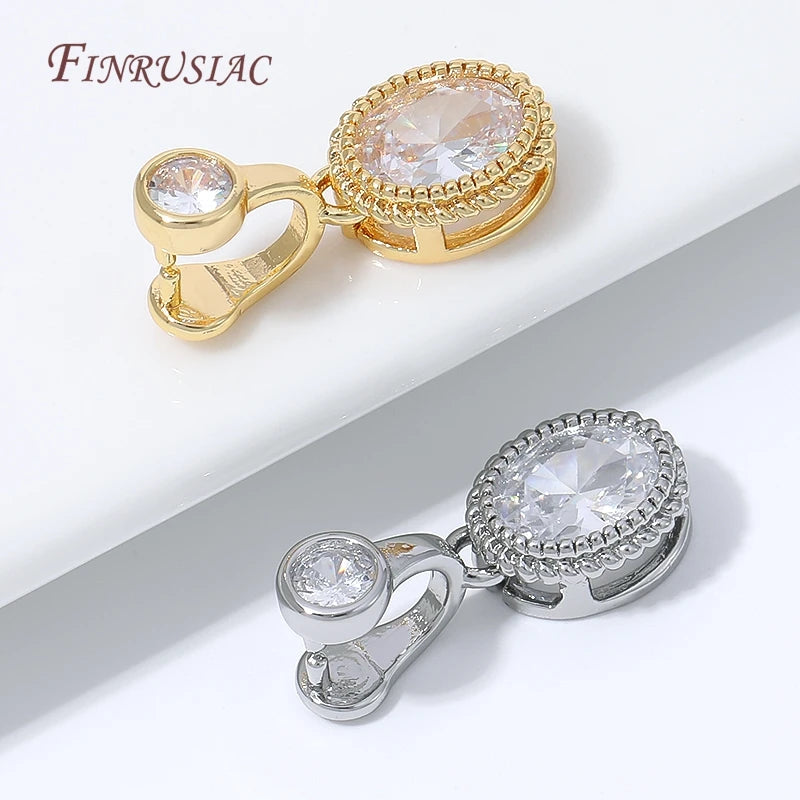 18K Gold Plated Crystal Rhinestone Pendant Bail – DIY Jewelry Jewelry Findings P3