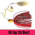 B&U Spinnerbait Metal Blade Lure – Bass Pike Predator Fish Spinnerbait Fishing Lure P3 red 3I8oz