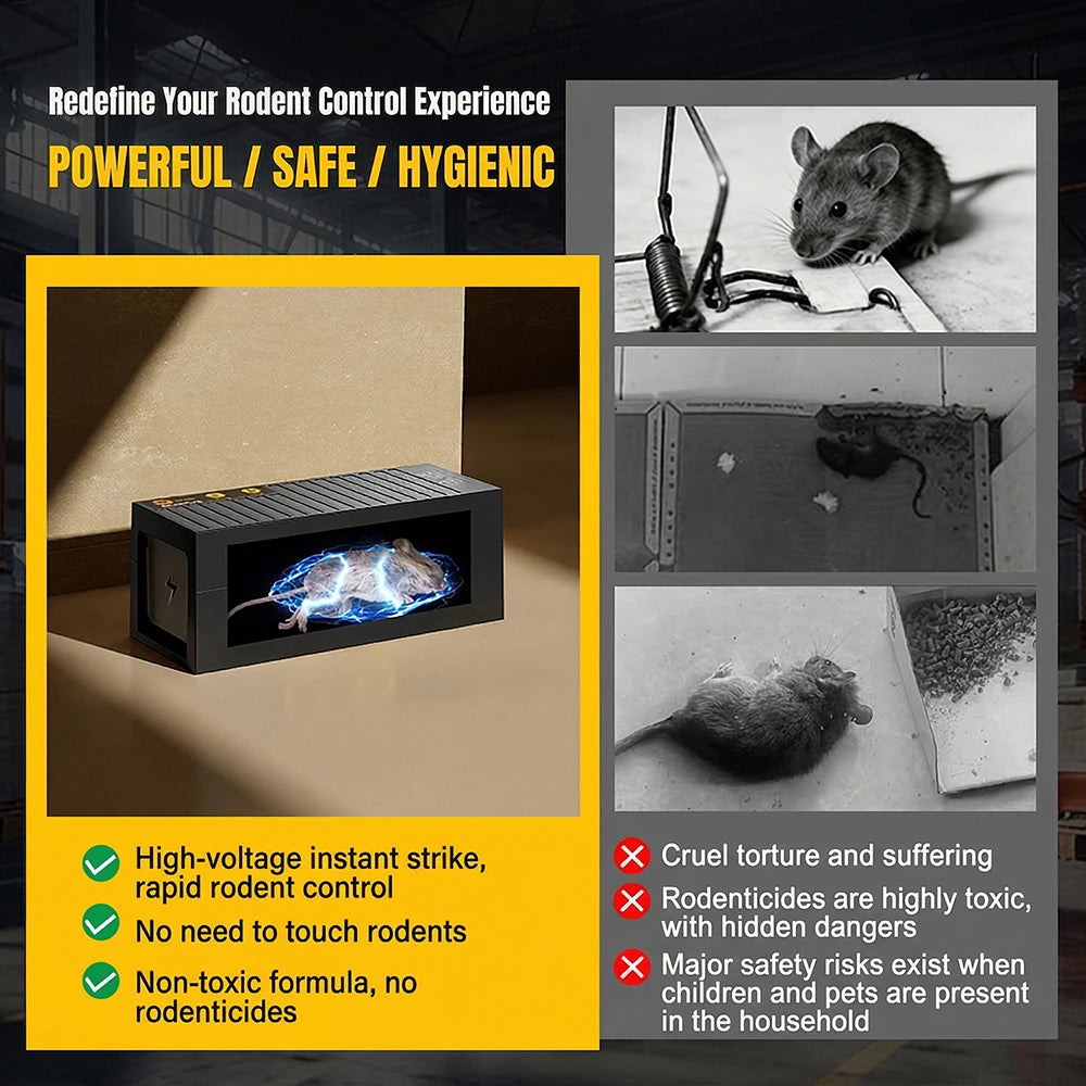 1800V Electronic Mouse Trap – Smart Touchless Auto Rodent Trap Electronic Rodent Trap P3