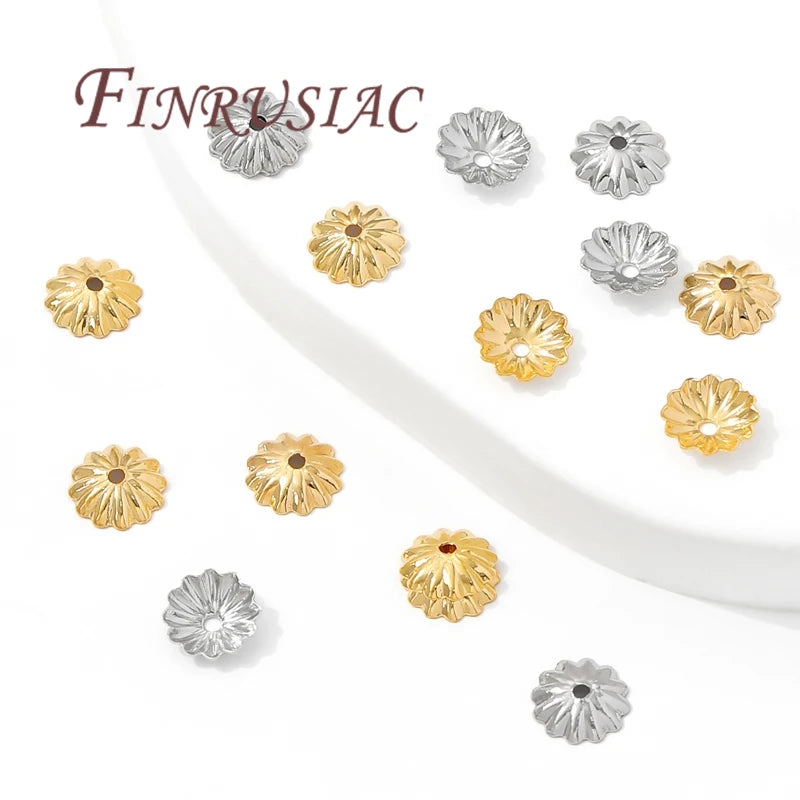 50Pcs 18K Gold Plated 6mm Flower Bead Caps for Jewelry Making Jewelry Bead Caps P3