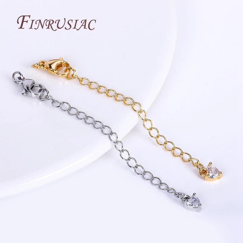 18K Gold Plated Brass Extension Chain Lobster Clasp – 8 Styles Jewelry Chain Extender P3