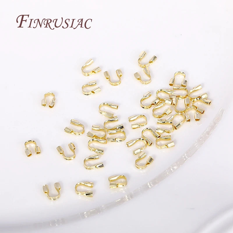 18K/14K Gold Plated Wire Guardian Cord Protectors | DIY Jewelry Jewelry Findings P3 14K Real Gold Plated 100 Pcs