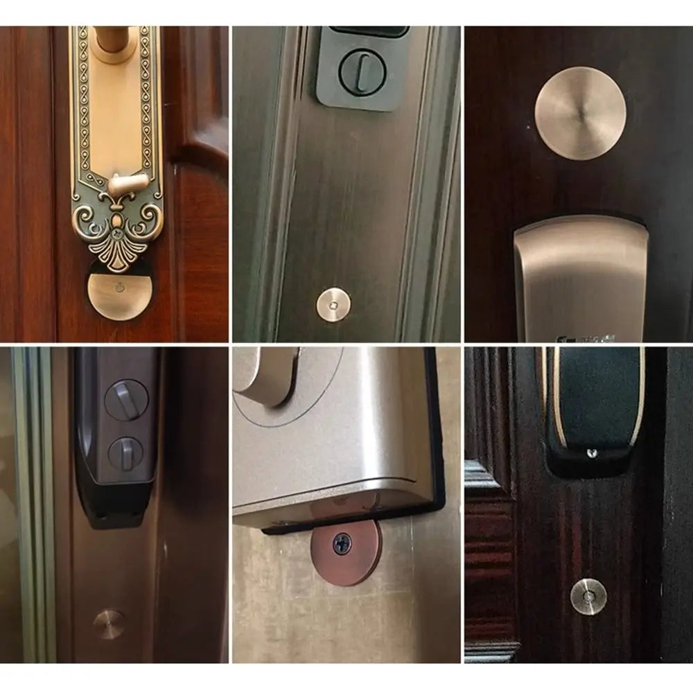 Galvanized Door Hole Cover & Cat Eye Lock Blocker Patch Door Hardware Cover P3