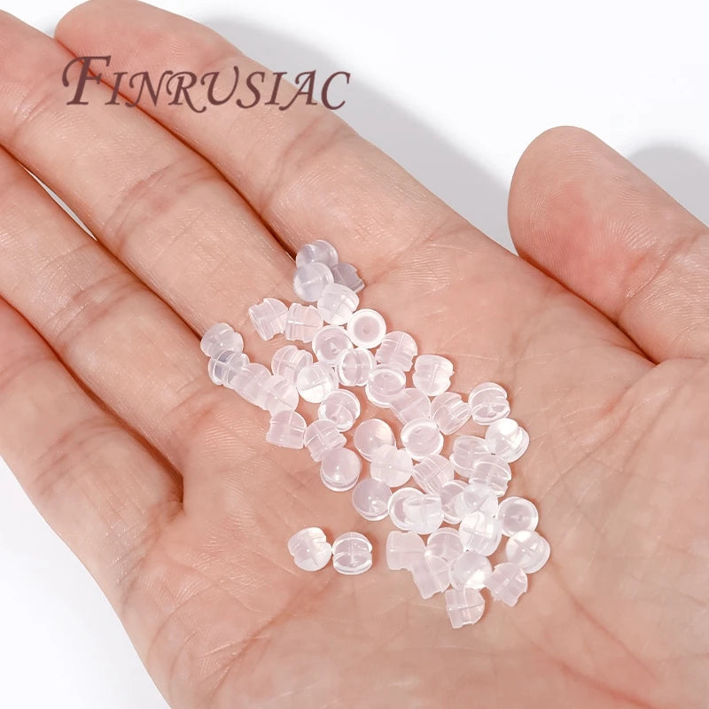 Silicone Earring Backs Stoppers – Gold Plated DIY Findings 50/100Pcs Earring Findings P3