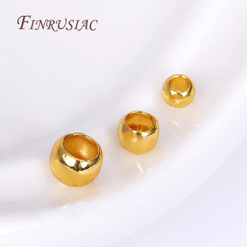 14K/18K Gold Plated Round Crimp Beads 2mm 2.5mm 3mm | DIY Jewelry Findings P3