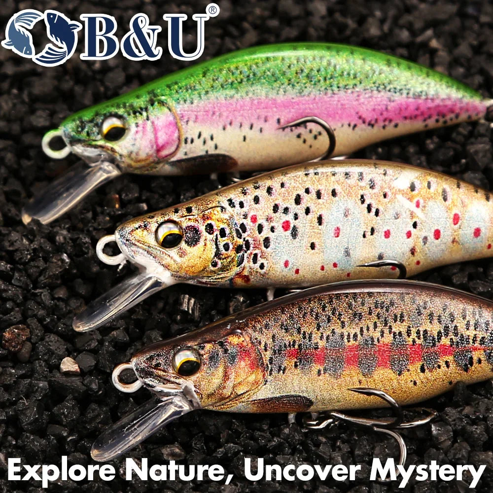 B&U Trout Pattern Sinking Minnow Lure – Bass Pike Trout Sinking Minnow Lure P3