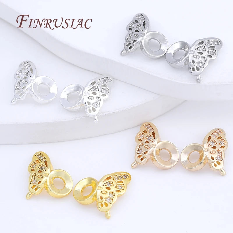 18K Gold Plated Zircon Butterfly Spacer Beads – DIY Jewelry Jewelry Spacer Beads P3