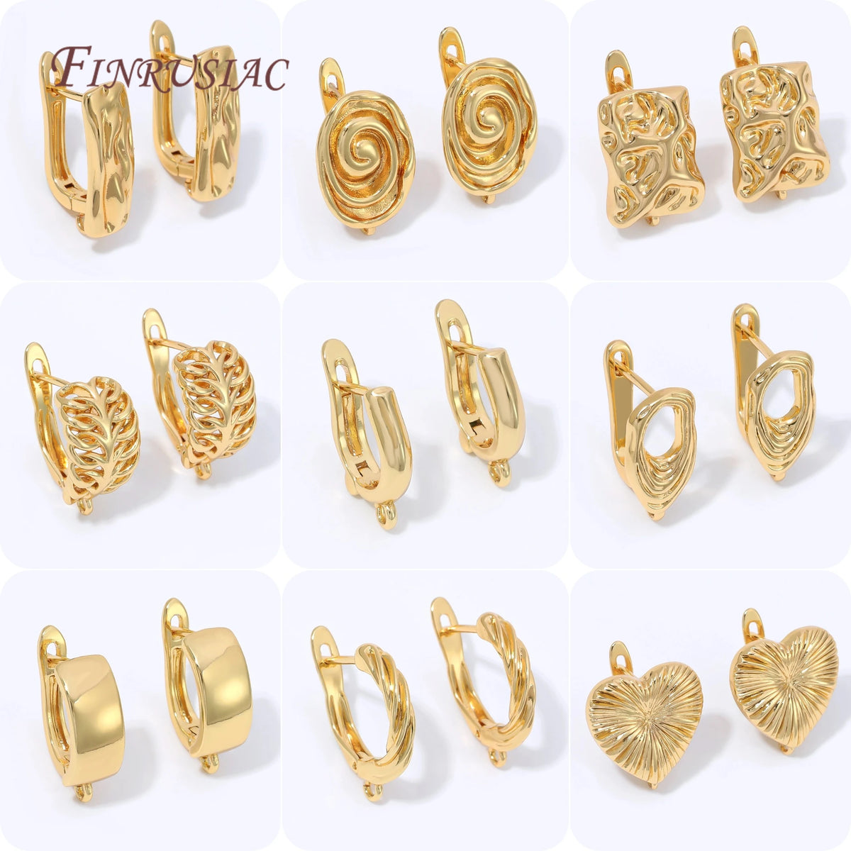 18K Gold Plated CZ Huggie Hoop Earring Clasps | DIY Findings Earring Findings P3
