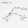 Gold Plated Brass Zircon Lobster Clasp & Extension Chain | DIY Jewelry Clasp Findings P3 Rhodium Plated 2 Pieces
