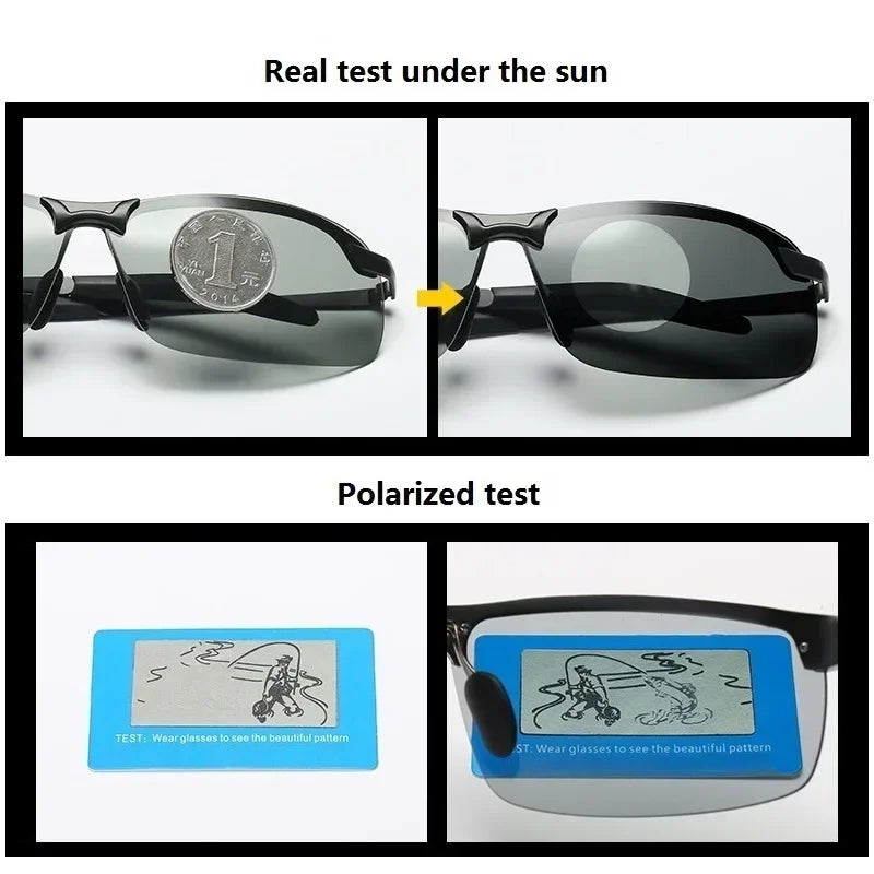 Men's Photochromic Polarized Sunglasses UV400 Day Night Polarized Sunglasses P3