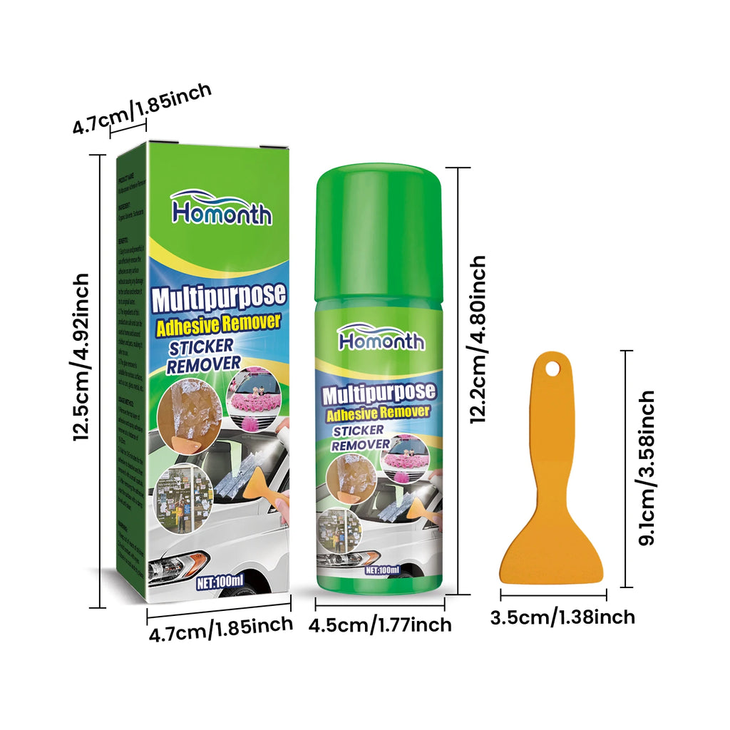 Homonth Multi-Purpose Adhesive Remover Spray 100ml + Scraper Adhesive Remover Spray P3
