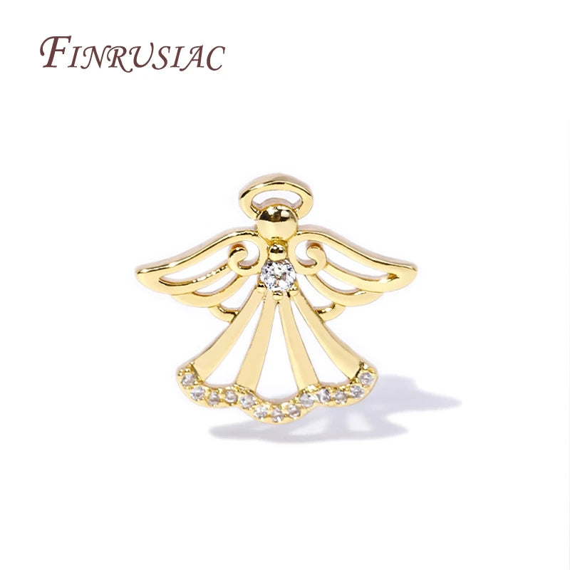 18K Gold Plated Angel Charm Pendant with Zircon | DIY Jewelry DIY Jewelry Charm P3
