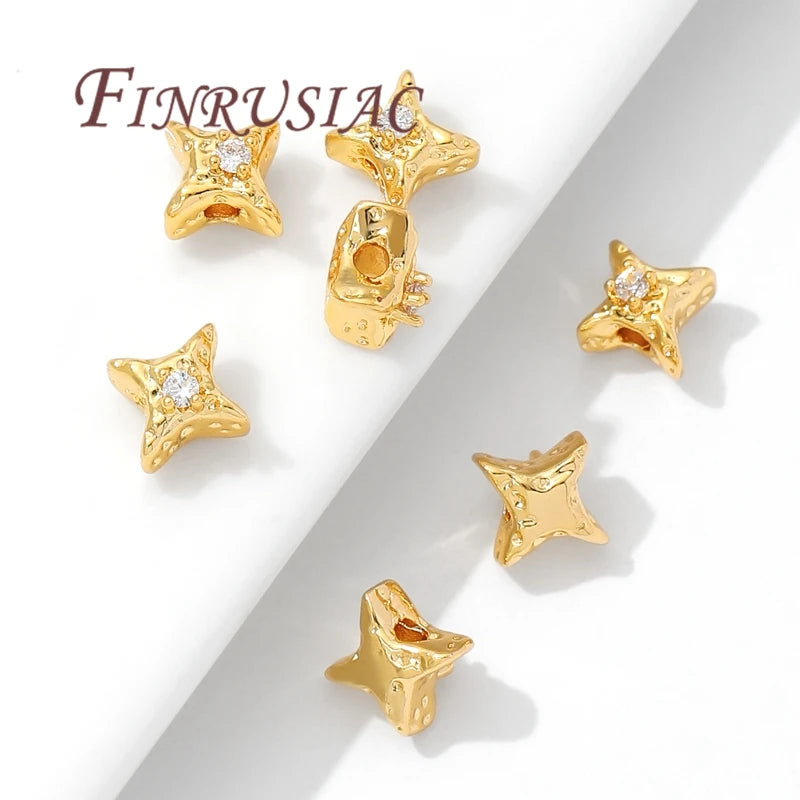 18K Gold Plated Star Spacer Beads 9.5mm – DIY Jewelry Making Jewelry Spacer Beads P3