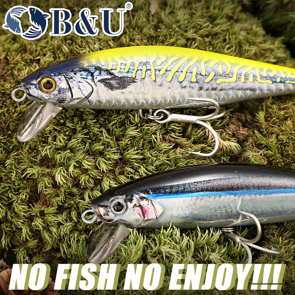 B&U Sinking Saltwater Minnow Lure | Sea Bass & Pike Hard Bait Sinking Minnow Lure P3