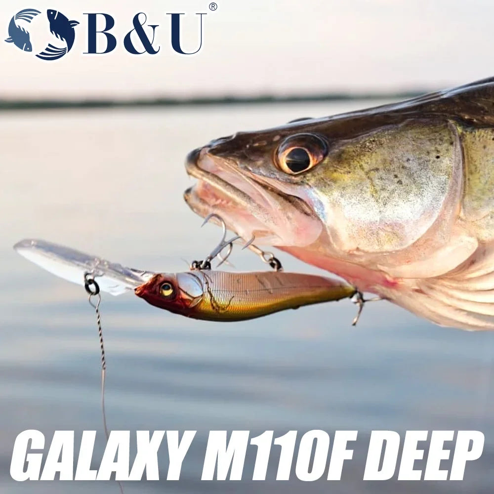 B&U 110mm Deep Diving Minnow Crankbait – Bass Pike Walleye Lure Minnow Crankbait Lure P3