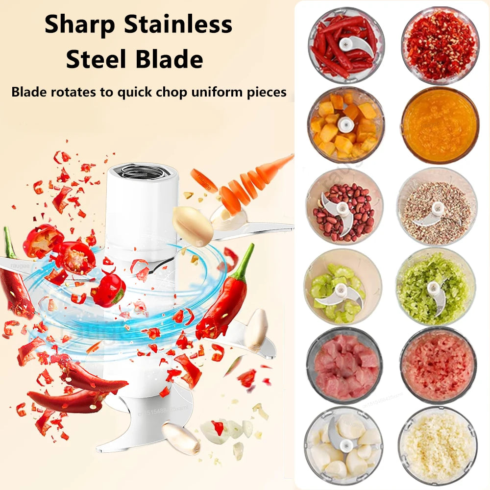 Raugee Electric Garlic Chopper 320ML USB Rechargeable Mini Processor Mini Food Processor P3