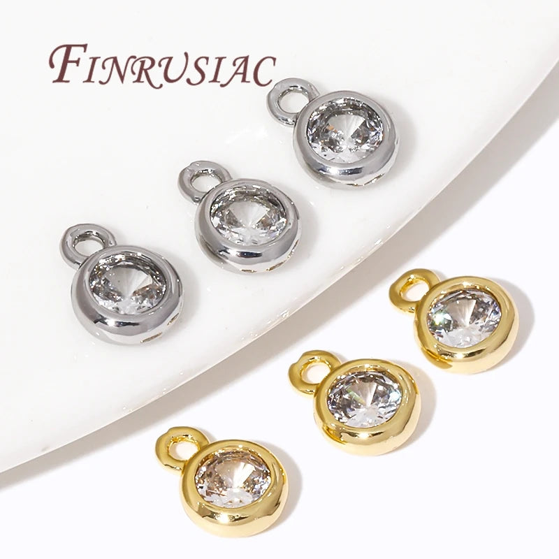 18K Gold Plated Brass Rhinestone Pendant Charm | DIY Jewelry Jewelry Pendant Charm P3