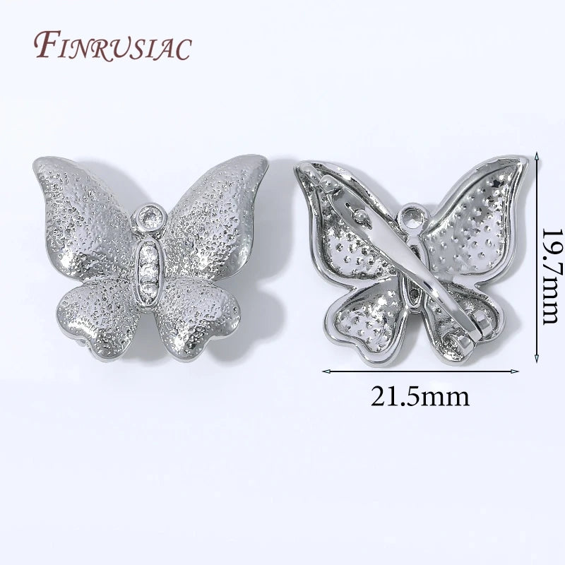 18K Gold Plated Butterfly Bracelet Clasp with Zircon | DIY Jewelry Clasp Finding P3 Rhodium Plated 1 piece