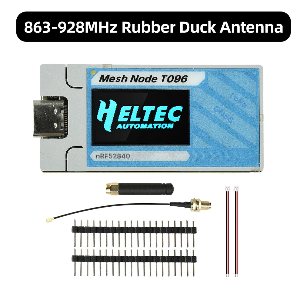 Mesh Node T096 LoRa GNSS Dev Board | SX1262 nRF52840 LoRa Development Board P3 Rubber Duck Antenna
