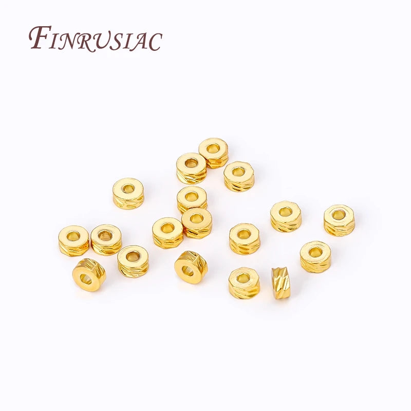 4mm 18K Gold Plated Brass Roundel Spacer Beads – DIY Jewelry Jewelry Spacer Beads P3
