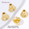 18K Gold Plated Bell Tassel End Caps | Brass Bead Findings Jewelry Bead Cap Findings P3 18K Gold Plated 4 PCS
