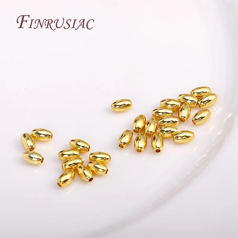 18K Gold Plated Oval Spacer Beads 3x5mm | DIY Jewelry Making Jewelry Spacer Beads P3