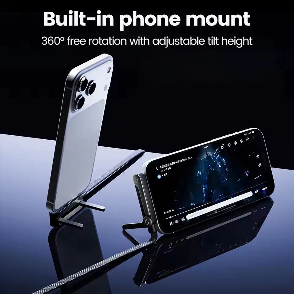 65W USB-C Fast Charging Cable with Foldable Phone Holder 2-in-1 USB-C Charging Cable P3
