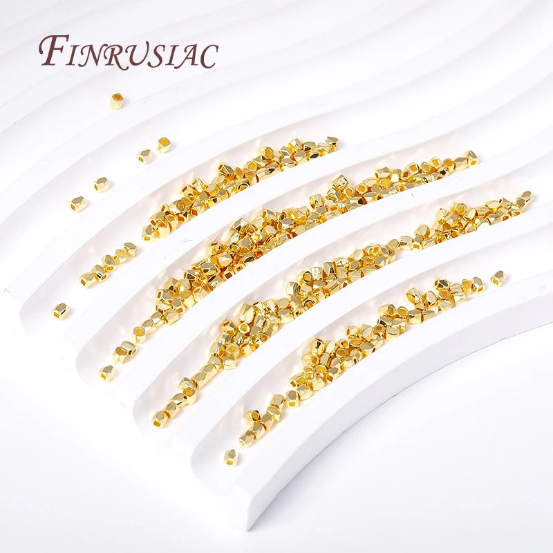 18K Gold Plated Square Spacer Beads 2mm/3mm – DIY Jewelry Jewelry Spacer Beads P3