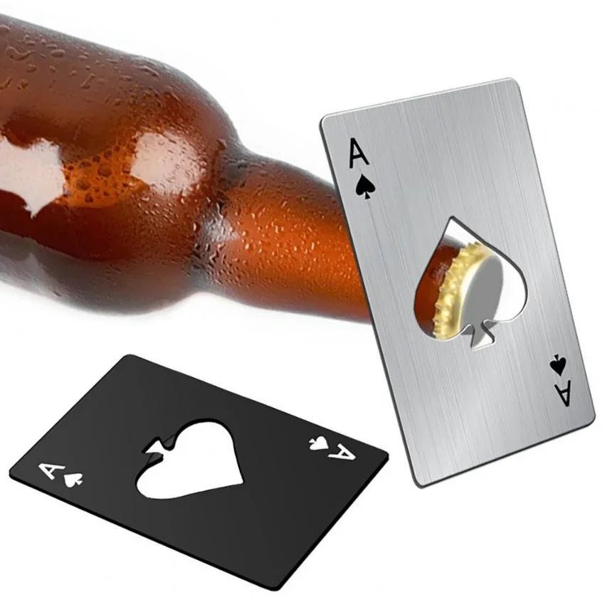 Ace Spade Bottle Opener | Stainless Steel Card-Size Bar Tool Bottle Opener P3
