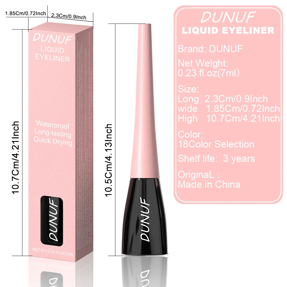 DUNUF Waterproof Liquid Eyeliner – Smudge-Proof, Long-Wearing Liquid Eyeliner P3