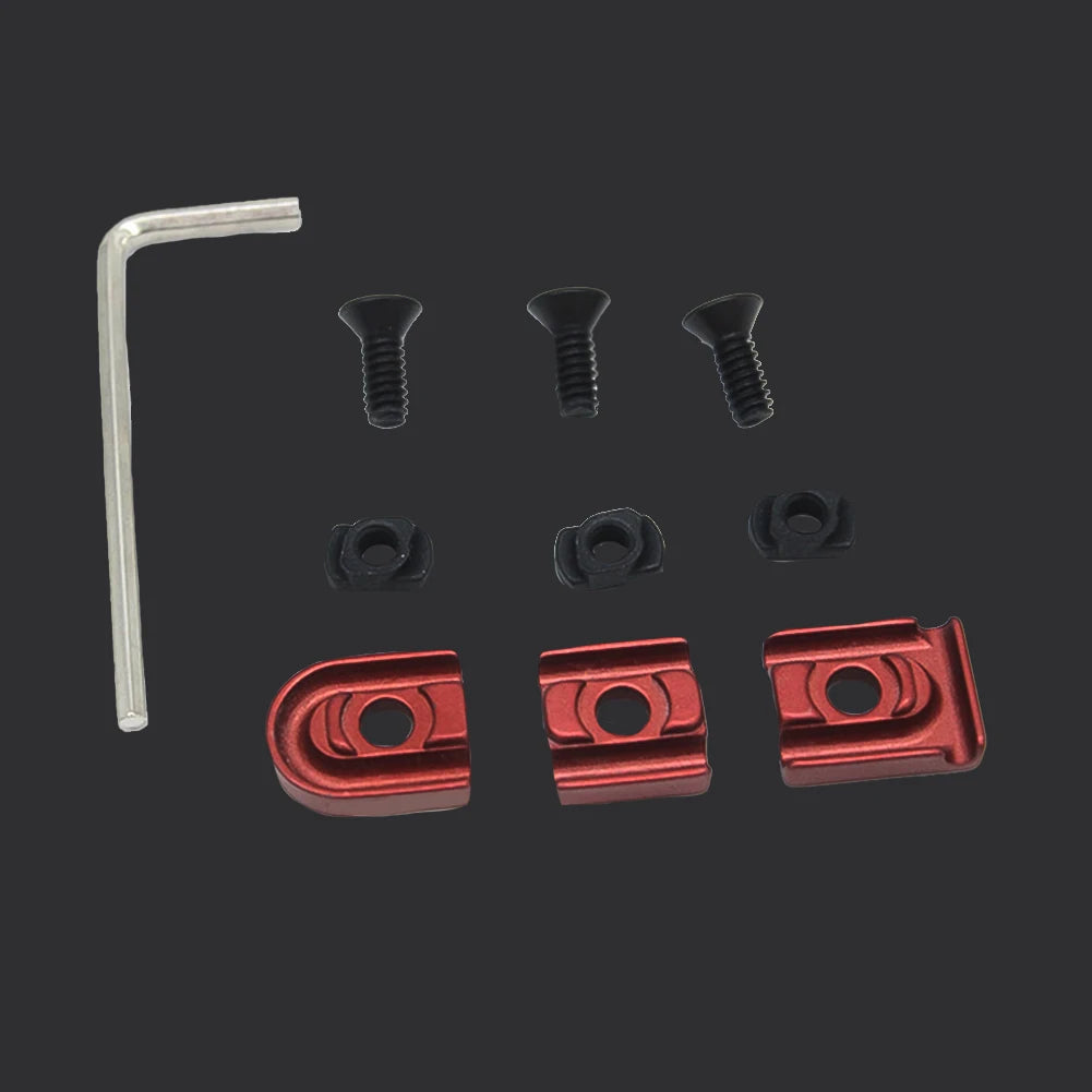M-LOK Rail Wire Guide Cable Organizer – Aluminum 3-Piece Set Rail Cable Organizer P3 Red