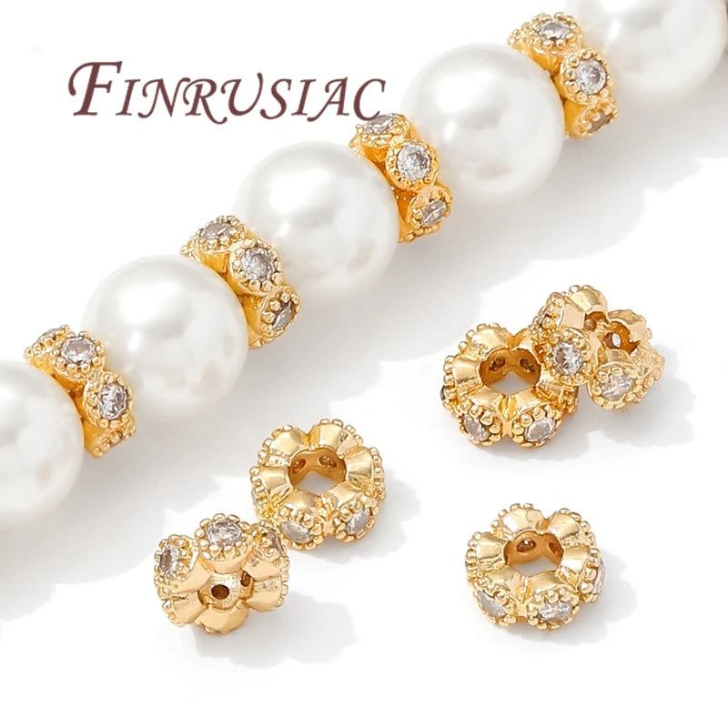 6mm 18K Gold Plated Rhinestone Spacer Beads – DIY Jewelry Making Jewelry Spacer Beads P3