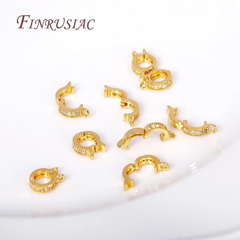18K Gold Plated Pavé Zircon Pearl Enhancer Bail Clasp | DIY Jewelry Jewelry Bail Clasp P3