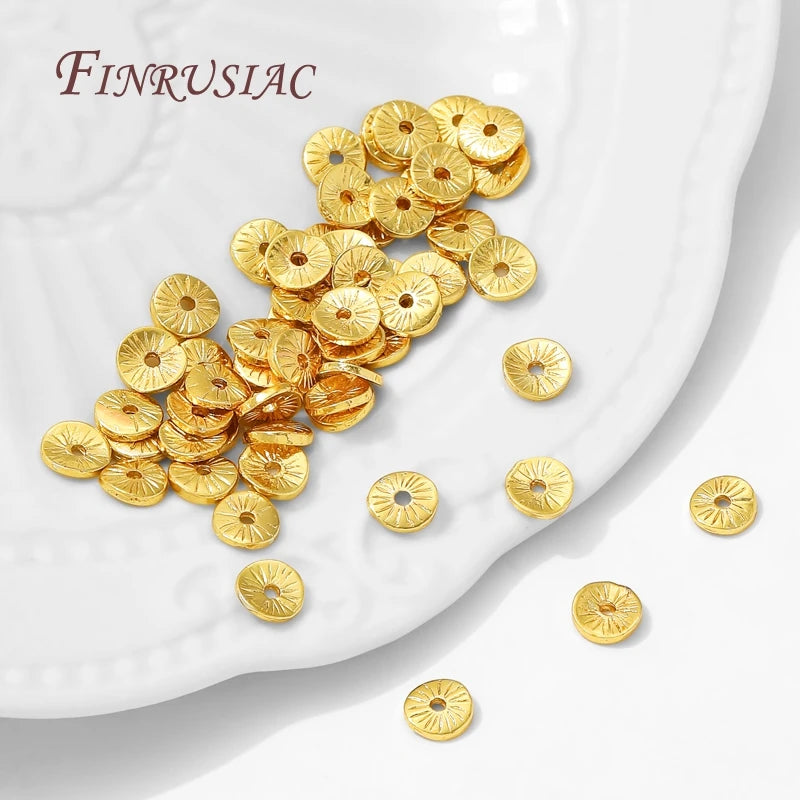 6mm 18K Gold Plated Brass Round Spacer Beads | DIY Jewelry Jewelry Spacer Beads P3