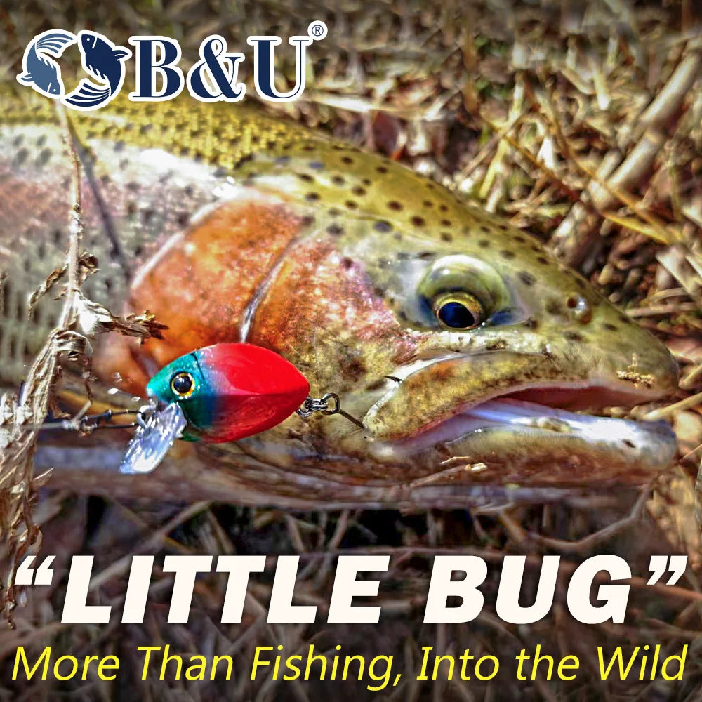B&U Little Bug Crankbait Lure – Trout Perch Bass Fishing Crankbait Fishing Lure P3