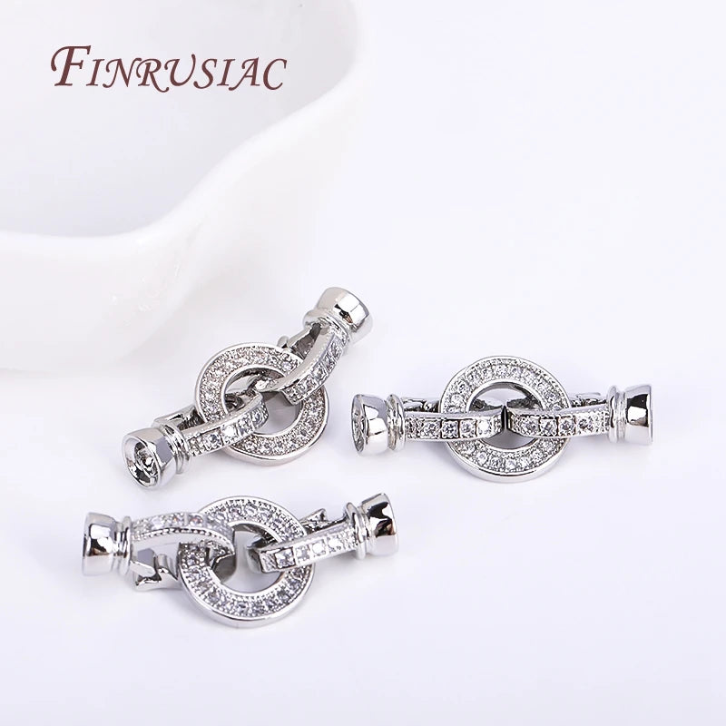 18K Gold Plated CZ Fold Over Clasp for DIY Jewelry Making Jewelry Clasp Finding P3