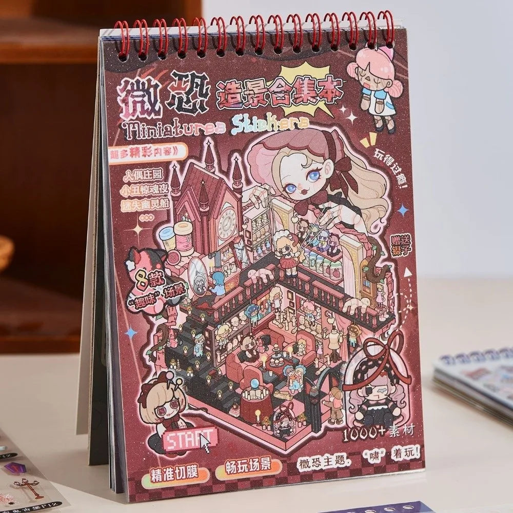 Horror 3D Miniature Scene Sticker Book – 20 Sheets DIY Craft Kids Sticker Book P3