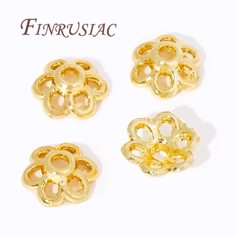 18K Gold Plated Brass Hollow Flower Bead Caps | DIY Jewelry Jewelry Bead Caps P3