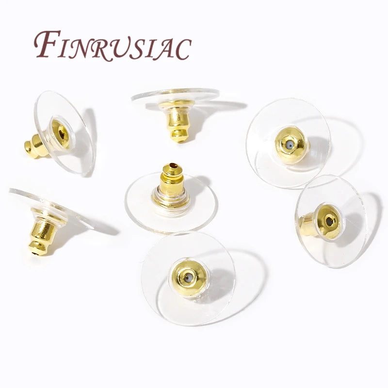 50Pcs 14K Gold Plated Earring Backs for Studs – DIY Jewelry Earring Backs Findings P3