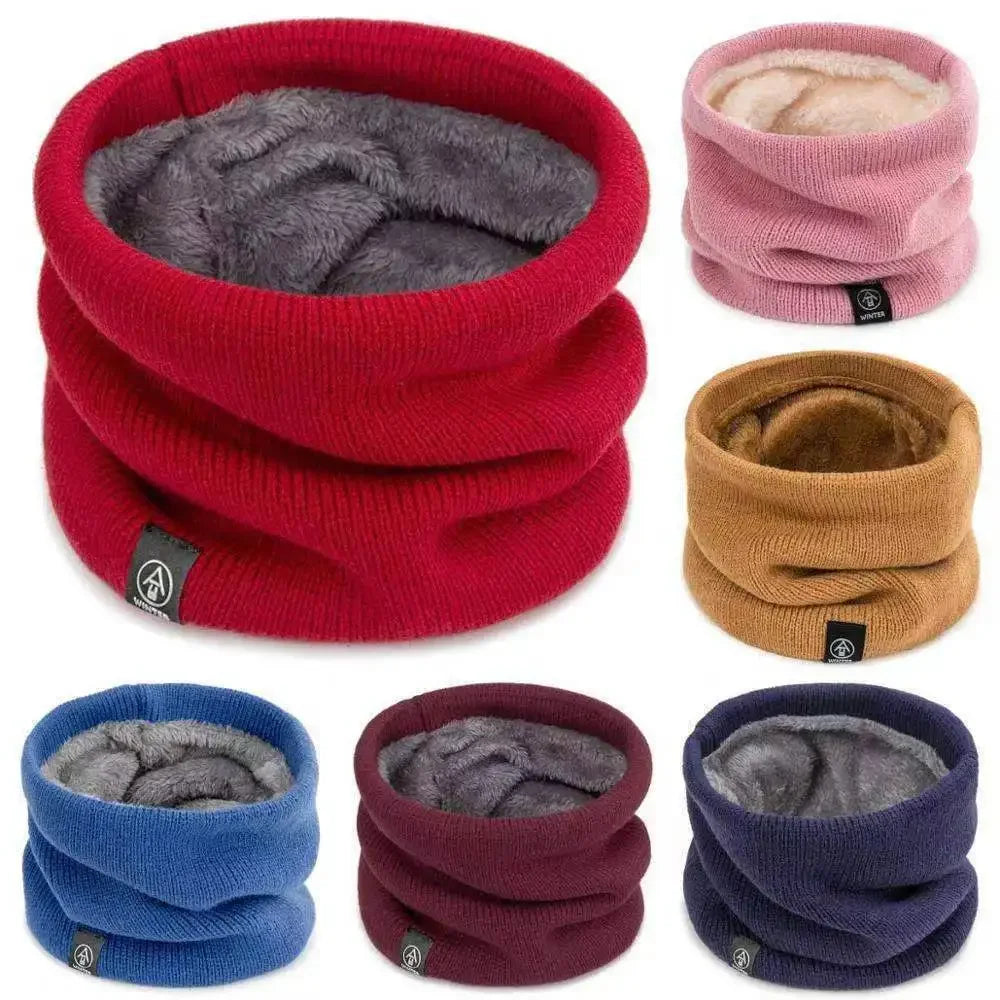 Winter Knitted Plush Neck Scarf – Unisex Face Mask Gaiter Knitted Neck Scarf P3
