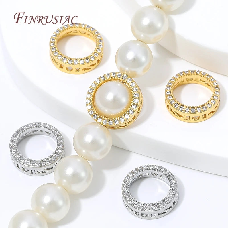 18K Gold Plated Rhinestone Bezel Spacer Beads | DIY Jewelry Jewelry Making Beads P3