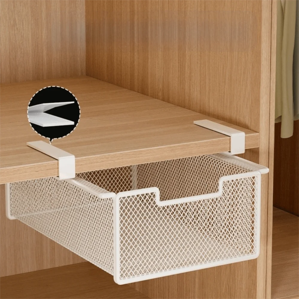 Under-Shelf Hanging Storage Basket | Pull-Out Cabinet Organizer Under-Shelf Organizer P3