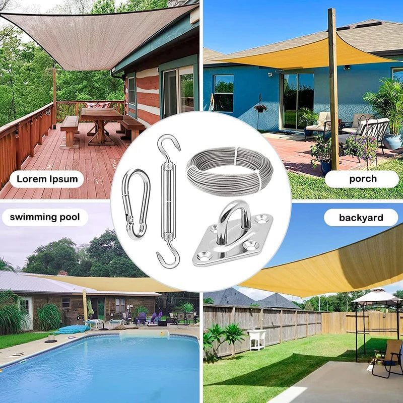 Shade Sail Hardware Kit – 304 Stainless Steel & 30M Wire Rope Shade Sail Hardware Kit P3