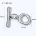 18K Gold Plated OT Toggle Clasp with Zircon Square Charm Jewelry Clasp Finding P3 Rhodium Plated 1 piece