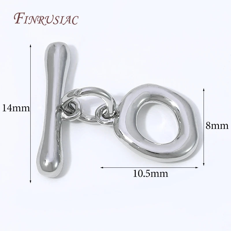 18K Gold Plated OT Toggle Clasp with Zircon Square Charm Jewelry Clasp Finding P3 Rhodium Plated 1 piece