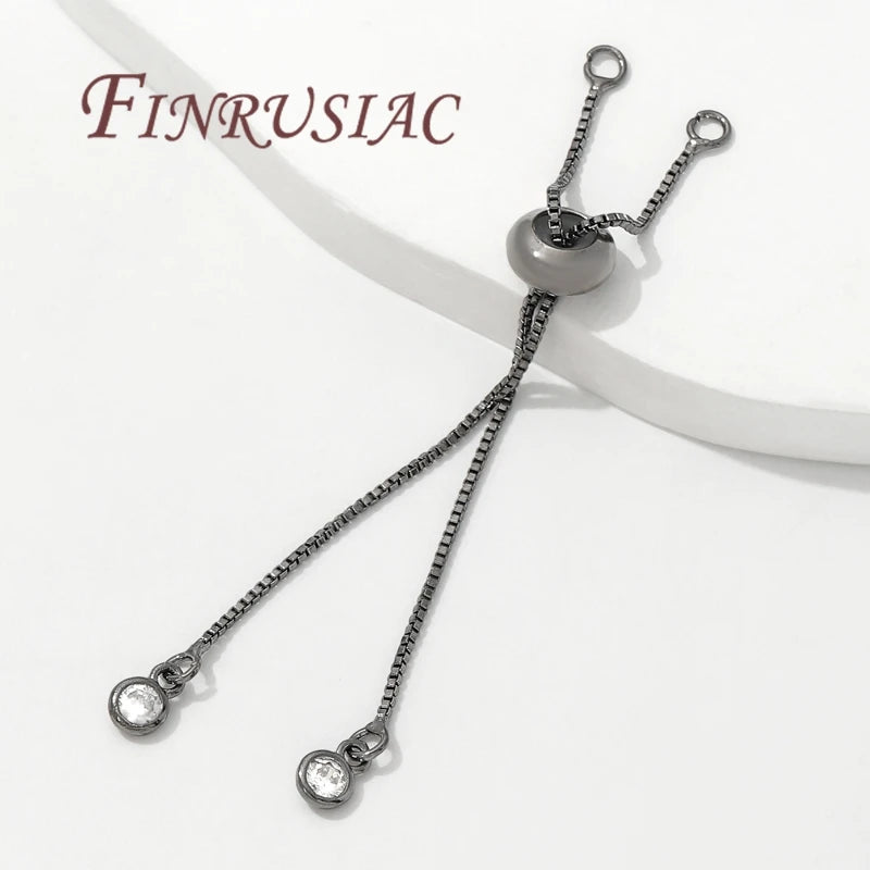 18K Gold Plated 7cm Box Chain Bracelet Extender with Silicone Bead Jewelry Extension Chain P3